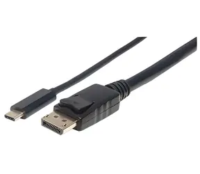 Manhattan USB-C do DisplayPort czarny / Adapter / 3840 x 2160 px / 60 Hz / 1 m