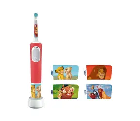 Oral-B Vitality Pro D103 Kids Lion King czerwona / Elektryczna szczoteczka do zębów dla dzieci / oscylacyjna / od 3 lat