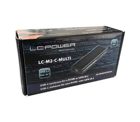 LC-Power LC-M2-C-MULTI czarny / Obudowa zewnętrzna do dysków SSD M.2 / NVMe + SATA / USB-C / 10 Gbps