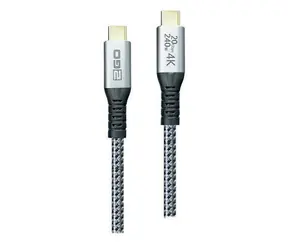 2GO srebrny / Kabel do transmisji danych / USB-C do USB-C / 240 W / 2 m / USB 3.2 Gen 2x2 / Thunderbolt 3