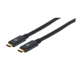 Manhattan USB-C/USB-C 2 m czarny / Kabel / USB 3.2 Gen 1 / 5 Gbit/s