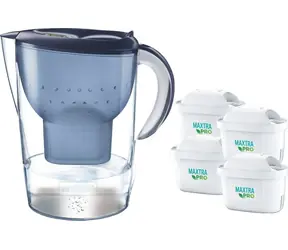 Brita Marella XL niebieski + 4 filtry / Dzbanek filtrujący wodę / 3,5 l / filtr: MAXTRA PRO Pure Performance