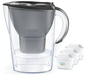 Brita Marella grafit + 3 filtry / Dzbanek filtrujący wodę / 2,4 l / filtr: Maxtra Pro Pure Performance