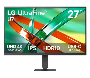 27" LG UltraFine 27U730B-B czarny / Monitor / IPS / 4K UHD / 60 Hz / 5 ms / USB-C PD 65 W / HDMI / DP