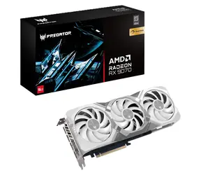 Acer Predator BiFrost Radeon RX 9070 OC biały / Karta graficzna / 2700 MHz / 16 GB GDDR6 / 256-bit / 1x HDMI + 3x DP