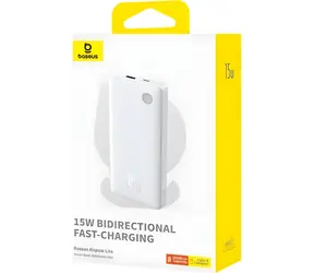 Baseus Airpow Lite biały / Power bank / 10000 mAh / 15W
