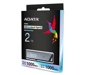ADATA UE800 2TB srebrny / Pendrive / USB-C 3.2 Gen 2 / 1000/1000 MB/s