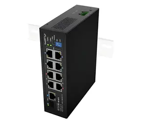 Lanberg ILFE-8P-1GE-1S-120 / Przełącznik / 8x Fast Ethernet PoE / 4X PoE++ + 4X PoE+ / 1x GbE + 1x SFP / DIN / Niezarządzany