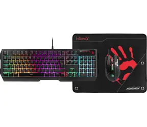 A4Tech Bloody B1700 czarny / zestaw klawiatura i mysz gamingowa / RGB / Anti-ghosting / 6000 DPI / USB