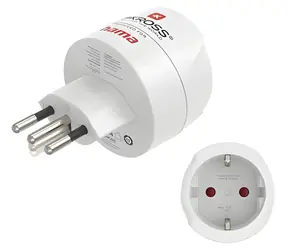 Adapter podróżny HAMA J/L/N biały / Adapter gniazdkowy / Szwajcaria, Włochy, Brazylia / 100-250 V / 10 A