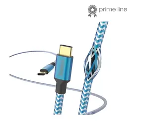 HAMA Reflective niebieski / Kabel ładujący / USB-C - USB-C / 1,5 m / nylonowy