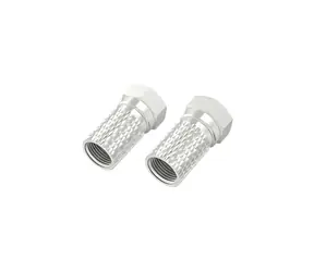 Złącze HAMA F 7 mm srebrne / Złącze / śrubowe / Kabel SAT / 2 szt.