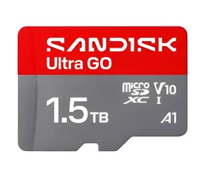 SanDisk Ultra GO microSDXC 1,5 TB / karta pamięci microSD / UHS-I U1 V10 / odczyt: do 190 MB/s / A1 / Full HD