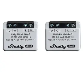 Shelly PM Mini Gen3 / Moduł pomiaru zużycia 2 szt. / Wi-Fi / Bluetooth / 16A