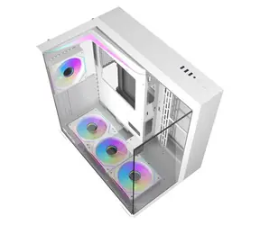 darkFlash TH285 biały / ATX / 4 wentylatory / 3x USB-A / przezroczysty panel boczny / bez zasilacza