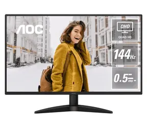 27" AOC Q27B36X czarny / Monitor / IPS / QHD / 144 Hz / 0,5 ms / HDMI + DP / VESA