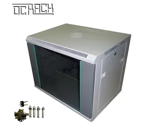 Opticord OCRACK OCC-06U-45SBK czarny / Szafa ścienna / 19" / 6U / 450 mm / drzwi szklane