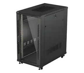 Lanberg 22U 19" czarny / Szafa rack / 600x1000 mm / Opakowanie płaskie / Drzwi szklane