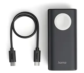 HAMA Watch czarny / Powerbank / ładowanie bezprzewodowe Apple Watch / USB-C / PD / QC 3.0 / 10000 mAh
