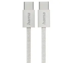 HAMA Fabric beżowy / Kabel ładujący / USB-C - USB-C / 1 m / pleciony nylon