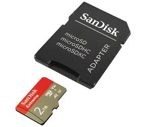 SanDisk Extreme microSDXC 2TB + adapter / Karta pamięci / UHS-I U3 / V30 / A2 / odczyt: 240 MB/s / zapis: 140 MB/s