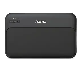 HAMA Pocket 5 czarny / Power bank / 5000 mAh / 2x USB-A / 5 V / 2.1 A