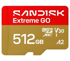 SanDisk Extreme GO microSDXC 512 GB / karta Micro SD / odczyt 240 MB/s / zapis 160 MB/s