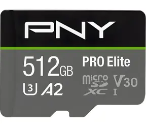 PNY PRO Elite microSDXC 512 GB / Karta pamięci / Klasa 10 / UHS-I U3 / V30 / A2