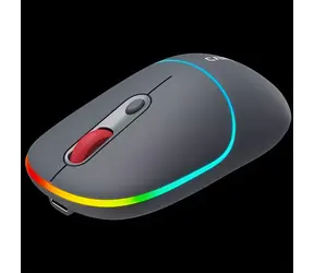 Canyon MW-22 ciemnoszara / Mysz optyczna bezprzewodowa / RGB / 800/1200/1600 dpi / 4 przyciski / BT + 2,4 GHz / 650 mAh