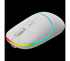 Canyon MW-22 biała / Mysz optyczna bezprzewodowa / RGB / 800/1200/1600 dpi / 4 przyciski / BT + 2,4 GHz / 650 mAh