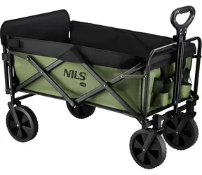 NILS Camp NC2602 zielony / Wózek kempingowy / 150 l / ładowność 100 kg / składany