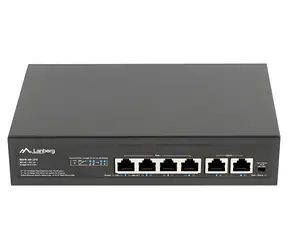 Lanberg RSFE-4P-2FE-60 / Switch / 6- Port / 100 Mb/s / 4X PoE+ / 60 W / 10"/19"