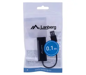 Lanberg NC-0100-01 czarny / Adapter sieciowy / USB-A / RJ-45 / 10 Gbit/s