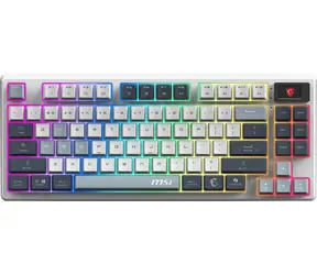 MSI Forge GK600 TKL Wireless Sky Grey / Bezprzewodowa klawiatura gamingowa / 83 klawisze / Podświetlenie RGB / Układ US / USB-C