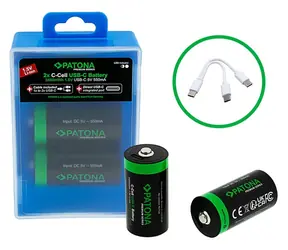 Patona LR14 (C) 2300mAh Li- ION / Akumulator / 1,5 V / Ładowanie USB-C / 2 szt. w opakowaniu
