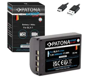 Akumulator Patona do Olympus BLX-1 / 2400mAh / Li- ION / Platinum / ładowanie USB-C / OM-1