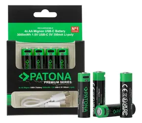 Patona AA/LR6 / Akumulator / Li- POL / 2000mAh / 1,5V / Ładowanie USB-C / 4 szt.