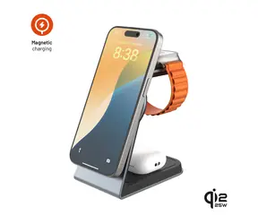 FIXED MagPowerstation Alu szary / Stojak z ładowaniem bezprzewodowym 3w1 / Qi2.2 / 25W+5W+3.5W / MagSafe