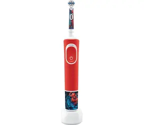 Oral-B Vitality Kids D100 Spiderman czerwony / Elektryczna szczoteczka do zębów dla dzieci / Podstawka ładująca / Od 3 lat