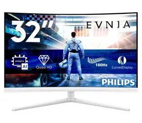 31,5" Philips 32M2C5501 biały / Monitor / Zakrzywiony szybki VA / QHD 2560×1440 / 180 Hz / 1 ms / Ambiglow