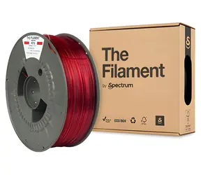 Filament PETG transparentny czerwony / filament do drukarek 3D / 1,75 mm / 1 kg