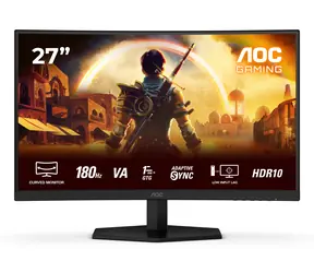 27" AOC Gaming C27G42E czarny / Monitor / Szybki VA / 1920×1080 / 180 Hz / 0,5 ms / 300 cd/m2 / HDMI + DP / VESA