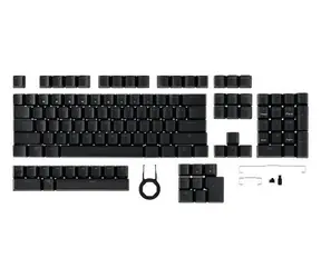 Zestaw nakładek na klawisze Asus ROG PBT w kolorze czarnym / Zestaw nakładek na klawisze zamienne / PBT dwustronne / Zgodne z MX / 124 szt.