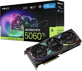 PNY GeForce RTX 5060 Ti ARGB OC 8GB / Karta graficzna / 2407 - 2692 MHz / 8GB GDDR7 / 128-bit / 1x HDMI + 3x DP / 650W