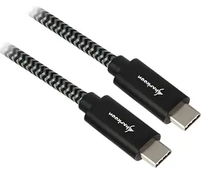 Sharkoon USB-C - USB-C czarno-szary / kabel USB / USB 3.2 Gen 2 / pleciony / 1 m