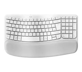 Klawiatura Logitech Wave Keys w kolorze złamanej bieli / Klawiatura / Ergonomiczna / Układ DE / 2,4 GHz + Bluetooth