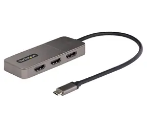 Koncentrator StarTech USB-C MST szary / 3-portowy koncentrator / 3× HDMI / 4K 60 Hz / tylko Windows