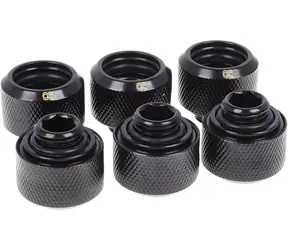 Alphacool Eiszapfen / Złączki rurowe 1/4" do 16/10 mm / czarne / 6 szt.