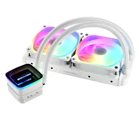 Enermax Aquafusion ADV 240 biały / chłodzenie wodne procesora AIO / 2 x 120 mm / 500-2000 obr./min / 32,6 dB / ARGB