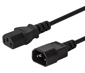 Savio CL-99 czarny / Kabel zasilający / C14 (męski) - C13 (żeński) / 1,2 m / 10 A